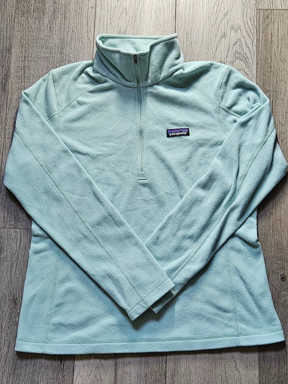 Patagonia Womens Micro D 1/4 Zip Fleece Pullover Medium Seafoam Mint Green M